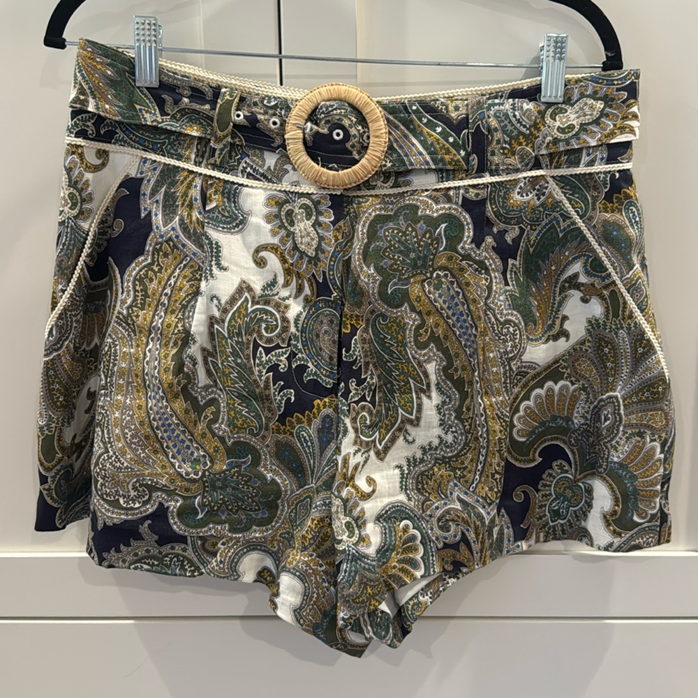 Hobbes Linen High Rise Belted Shorts